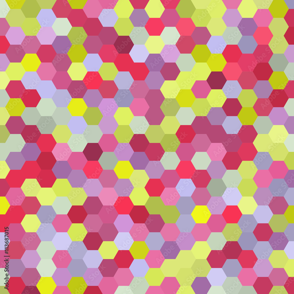 abstract background consisting of pink, yellow hexagons, vector abstract background consisting of pink, yellow hexagons, vector
