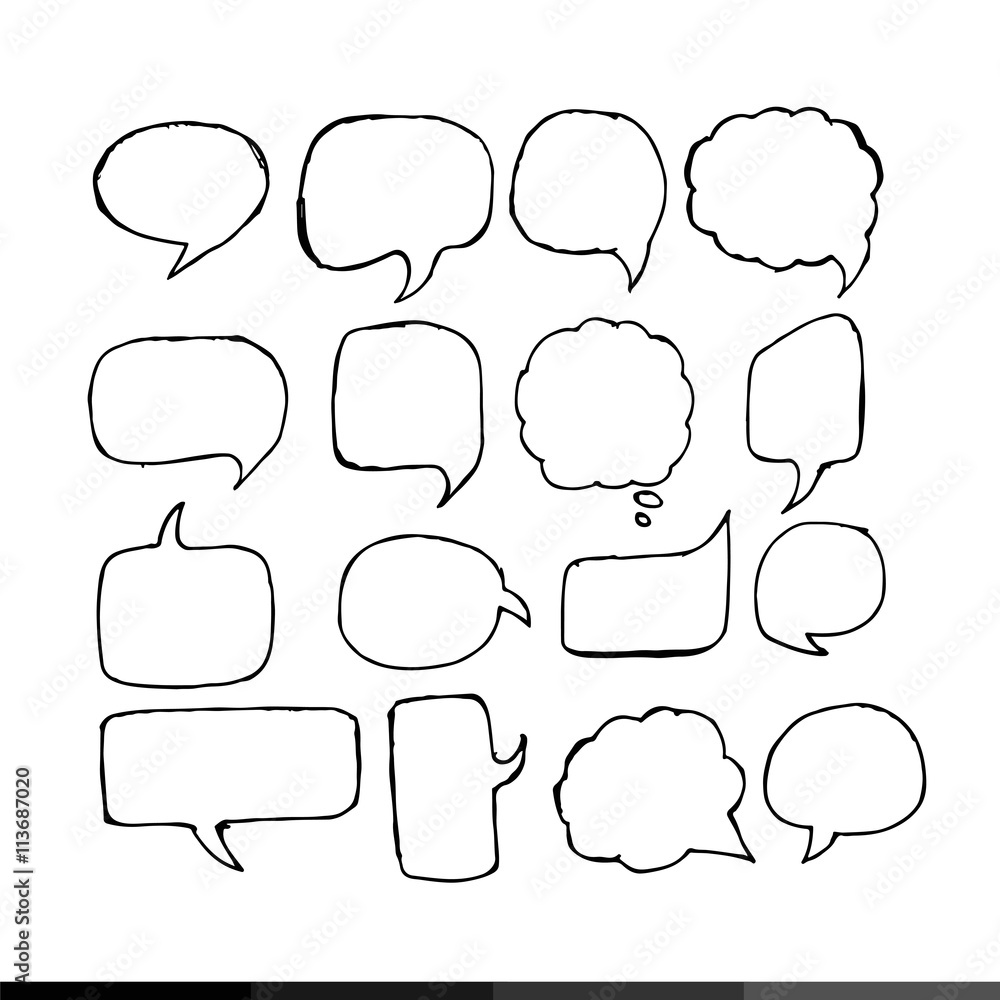 Obraz premium Speech bubble hand drawing illustration design