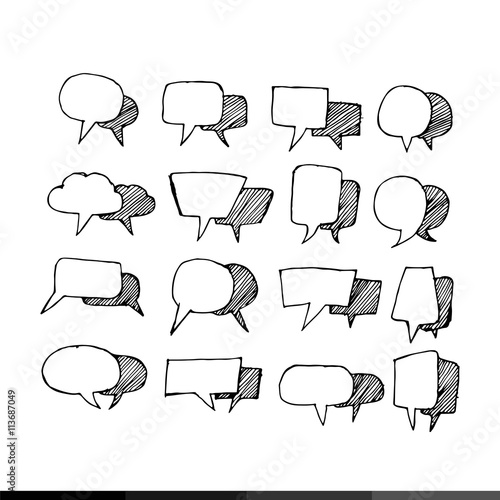 Speech bubble hand drawing illustration design