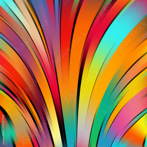 Colorful smooth light lines background. Rainbow-colored. Vector