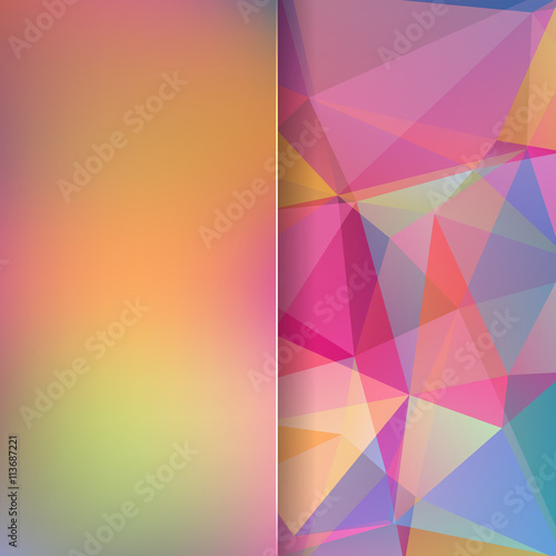 abstract background consisting of rainbow triangles and matt glass
