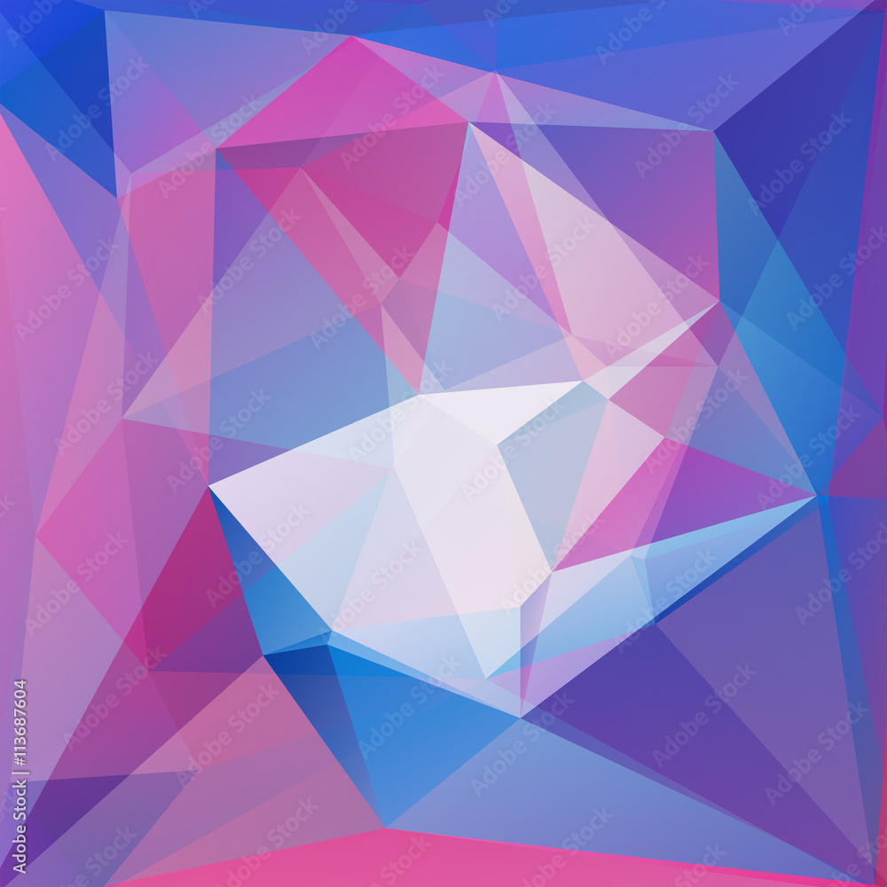 Obraz premium abstract background consisting of pink, blue triangles, vector 