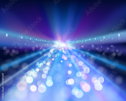 Road to the city. Vector illustration.