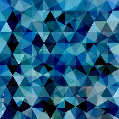 abstract background consisting of black, blue triangles, vector