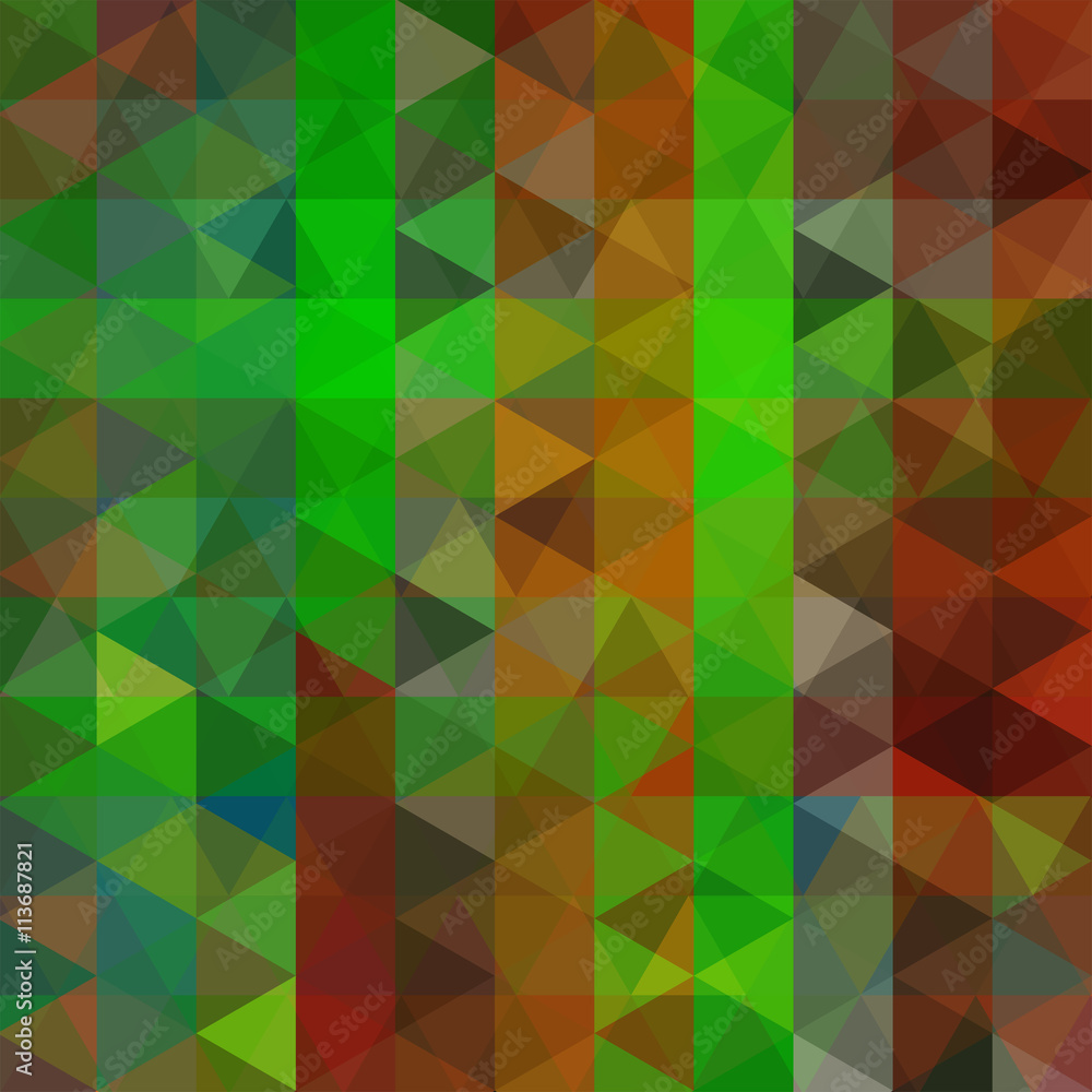 abstract background consisting of green, brown triangles abstract background consisting of green, brown triangles