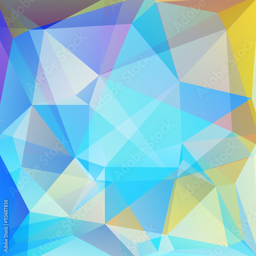 abstract background consisting of light  blue  yellow triangles