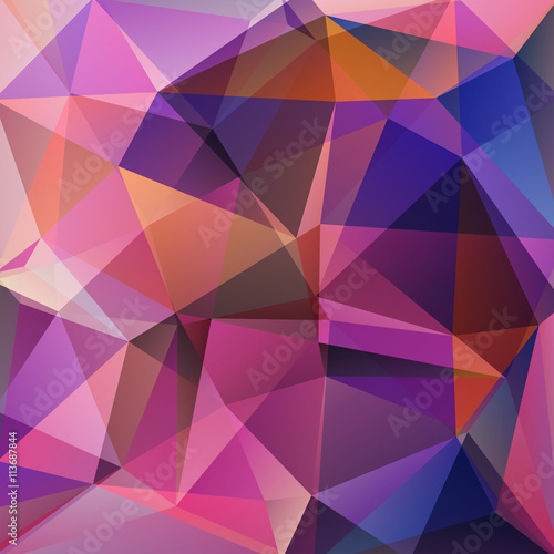 abstract background consisting of pink, blue, orange triangles
