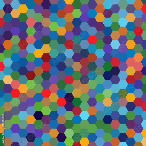 Wallpaper Mural abstract background consisting of blue, green, red, yellow hexagons Torontodigital.ca