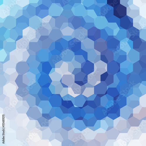abstract background consisting of blue, white, gray hexagons