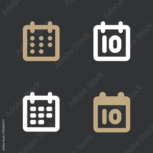 Calendar vector icons set. Flat design style