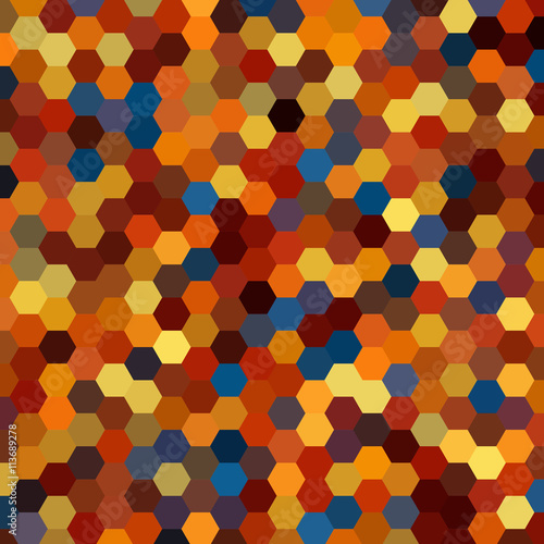 abstract background consisting of yellow  brown hexagons