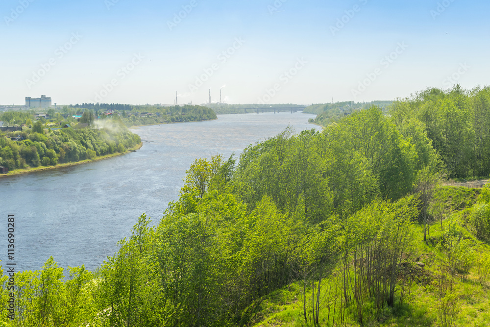 The river Volkhov near the village Semenkovo, Russia, Leningrad region