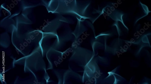 Abstract waving animation background blue flowing smoke. Seamless loop photo