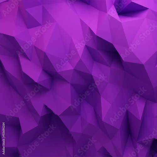 3d abstract geometric background, purple polygon shapes