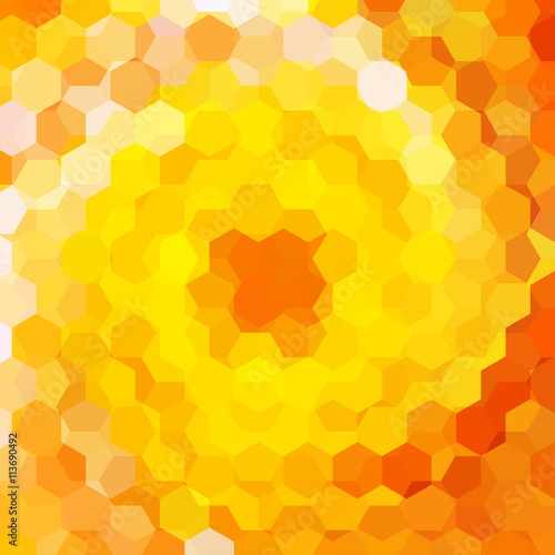abstract background consisting of yellow, orange hexagons