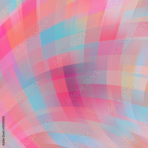 Colorful smooth light lines background. Pink, blue, beige colors