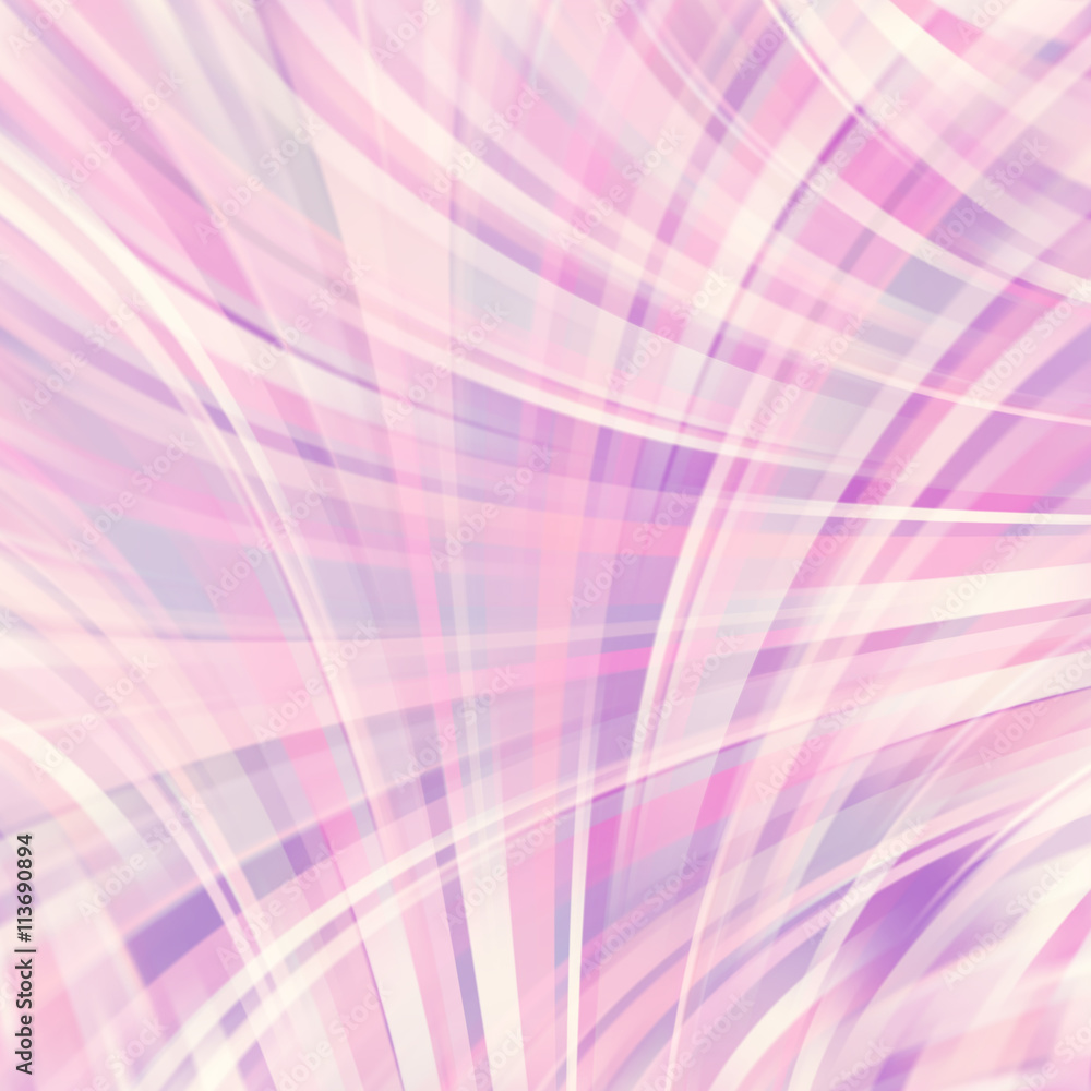 Colorful smooth light lines background. Pastel pink, white color