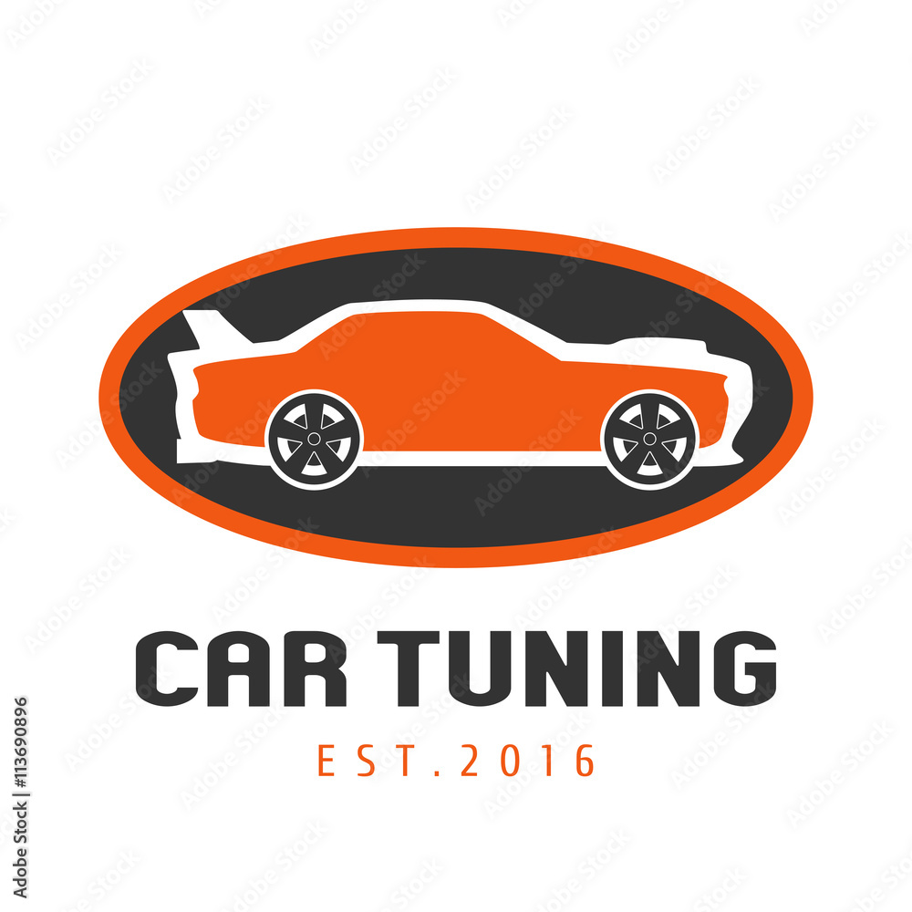 Tuning garage, car service vector logo