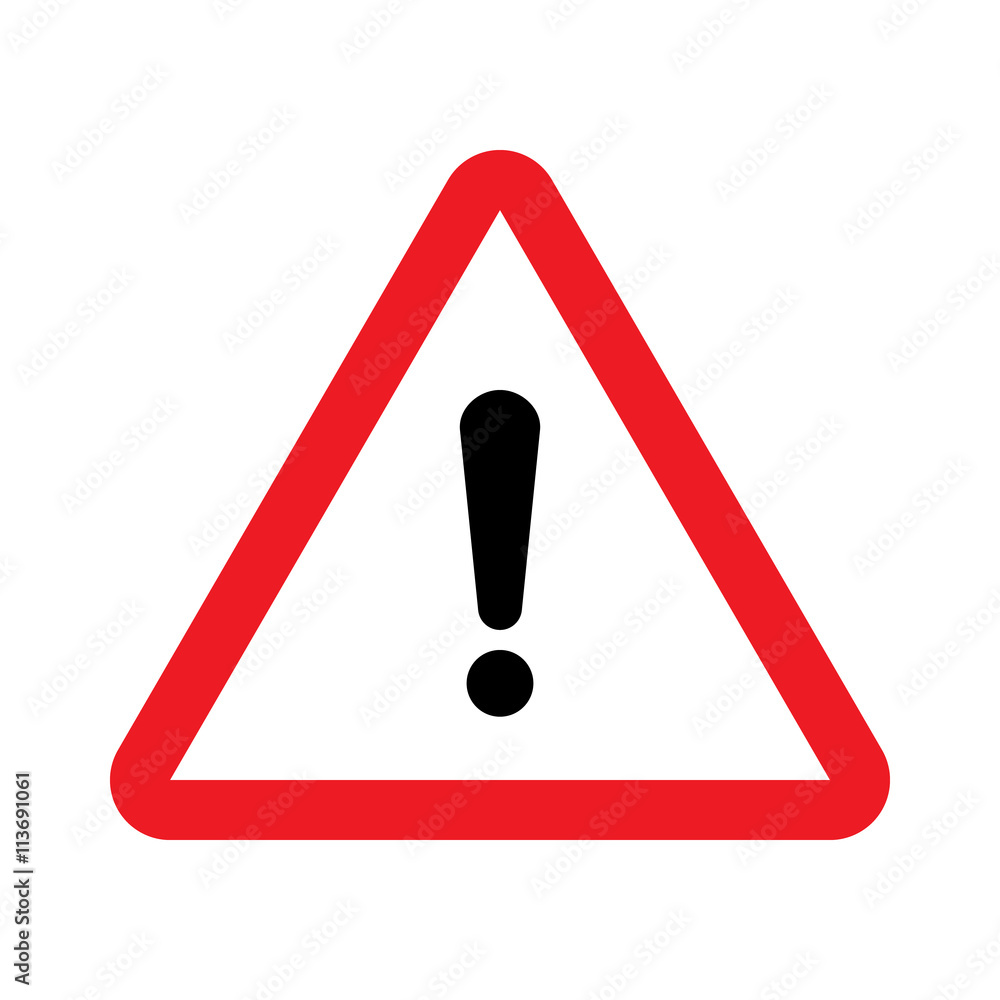 Warning sign. Vector flat illustration. Warning sign. Vector flat illustration.