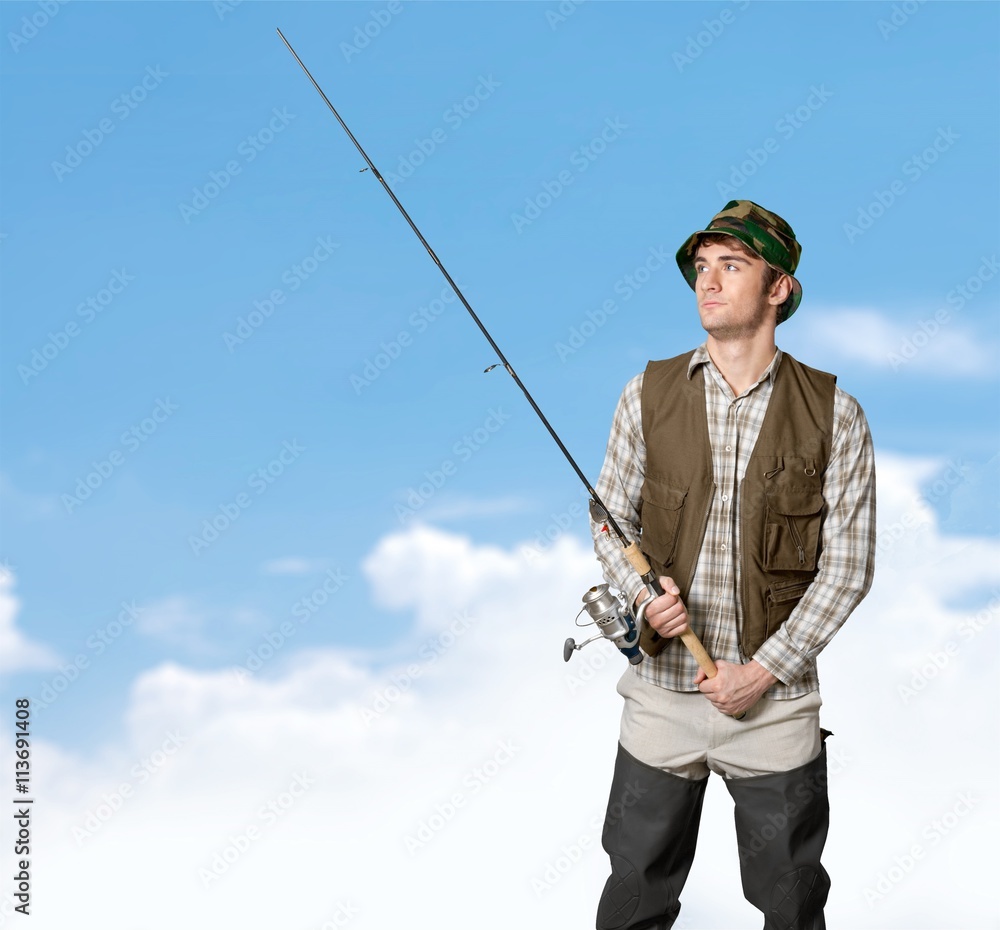 Naklejka premium Fisherman.