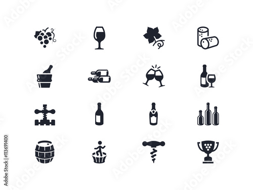 Wine industry icons. Lyra series