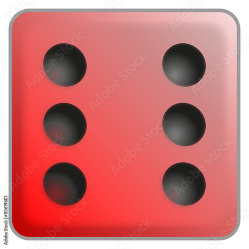 Dé rouge 6