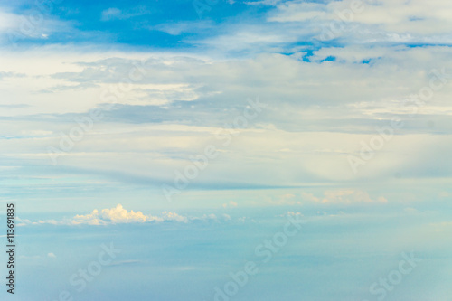 Blue sky and Clouds looking from the Airplane © themorningglory