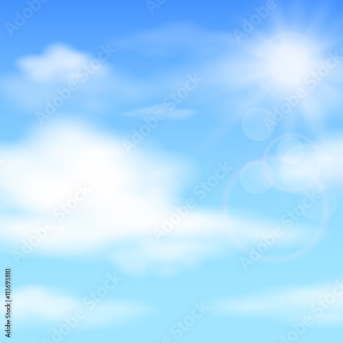 Summer blue sky, vector