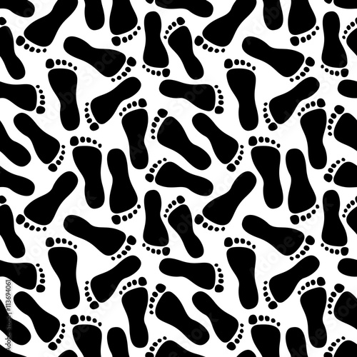 Seamless pattern of footprints