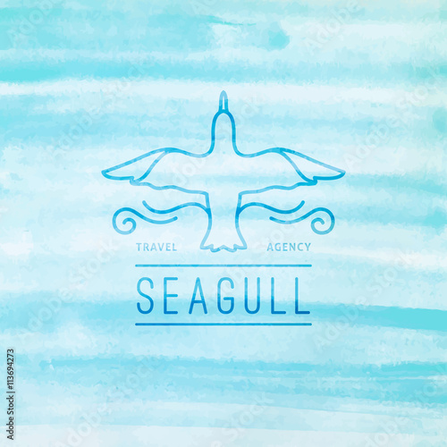 logo of seagull and waves