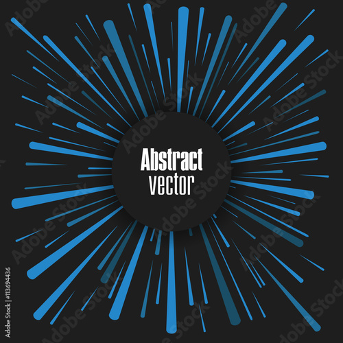 Traveling In Space Concept. Warp Stars. Explosion. Ray Galaxy. Abstract Background. Vector Illustration.