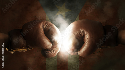 Boxing Gloves with the Flag of Puerto Rico