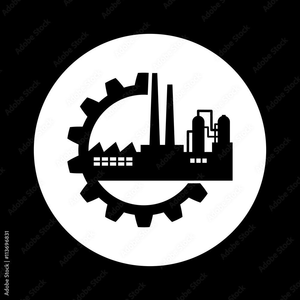 Black and white industrial icon Black and white industrial icon