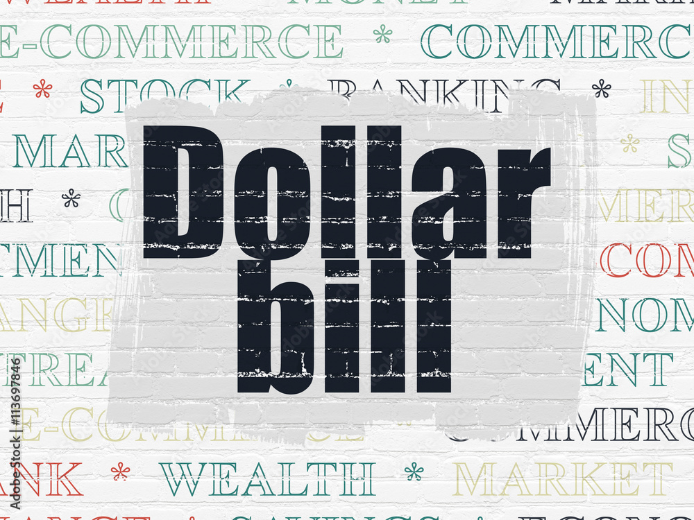 Obraz premium Banking concept: Dollar Bill on wall background
