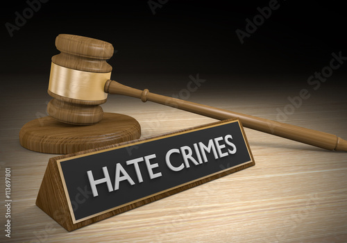 Canvas Print Laws against hate crimes and intolerance, 3D rendering