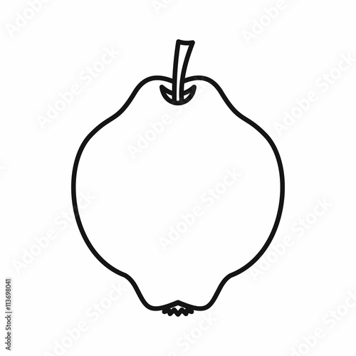 Quince fruit icon, outline style