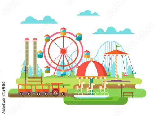 Amusement park flat design
