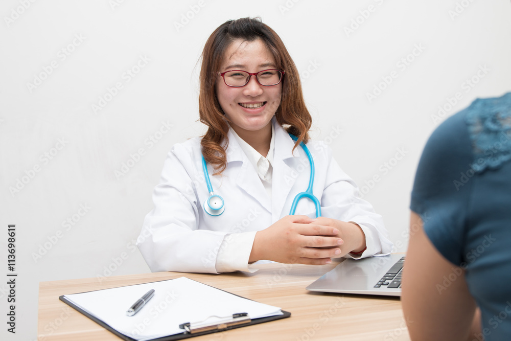Asian Female doctor and patient Asian Female doctor and patient