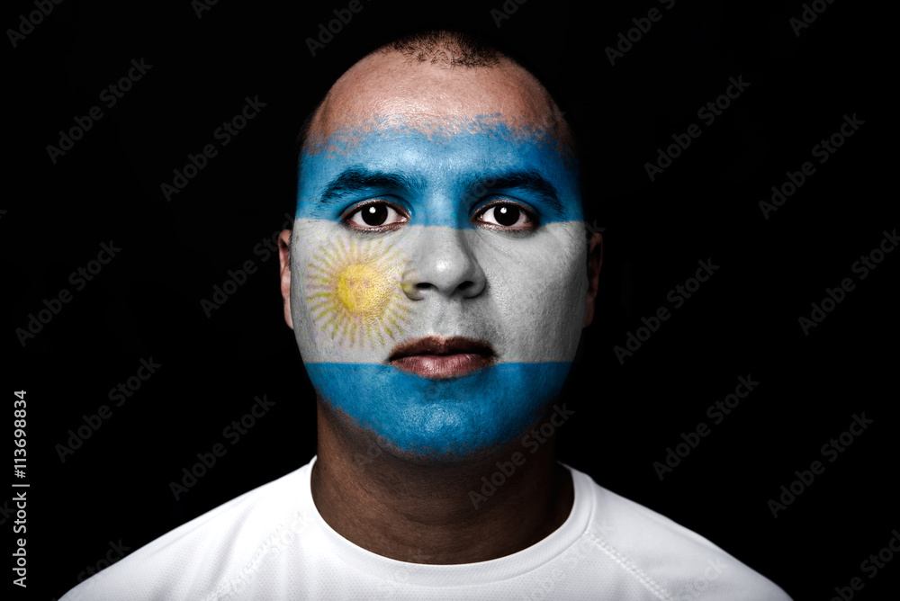 Man with Argentina flag Man with Argentina flag