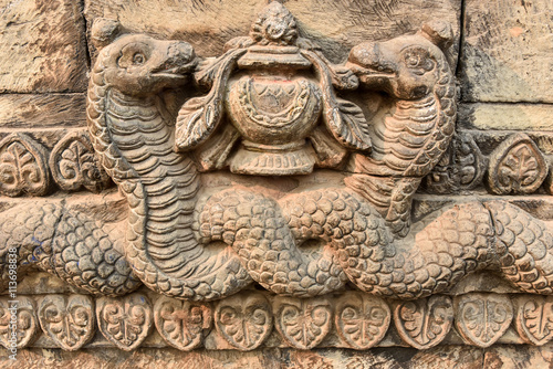 Statue of two snakes in Durbar Square,Bhaktapur,Nepal © Bisual Photo