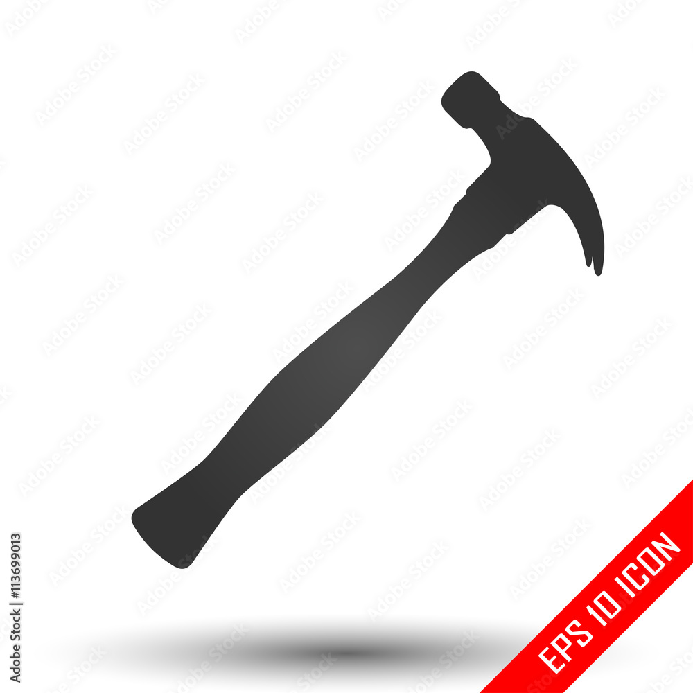 Hammer icon. Simple flat logo of hammer on white background. Vector illustration. Hammer icon. Simple flat logo of hammer on white background. Vector illustration.