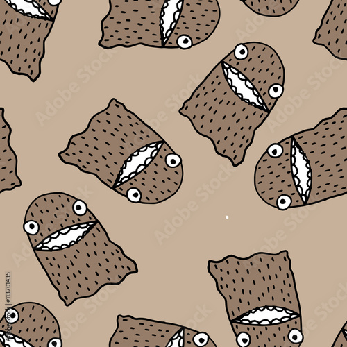 fictional creature pattern for book covers and fabrics.