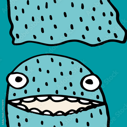 fictional creature pattern for book covers and fabrics.
