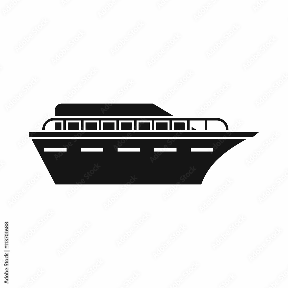 Powerboat icon, simple style Powerboat icon, simple style