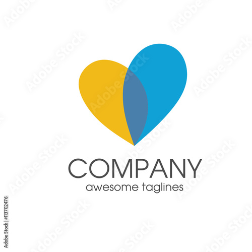 heart logo vector  concept illustration in flat style design