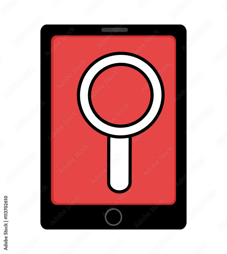 black electronic device with red screen and white lens icon over isolated background,vector illustration black electronic device with red screen and white lens icon over isolated background,vector illustration