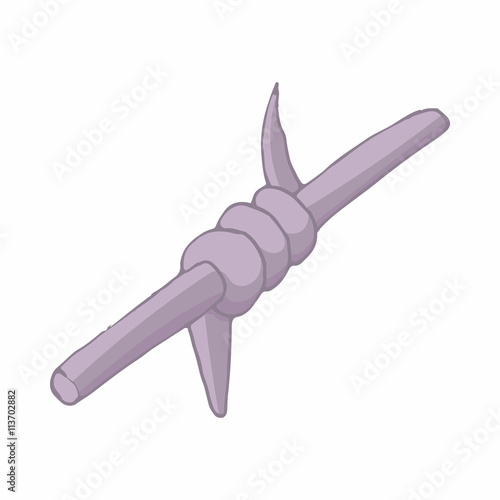 Barbed wire icon in cartoon style