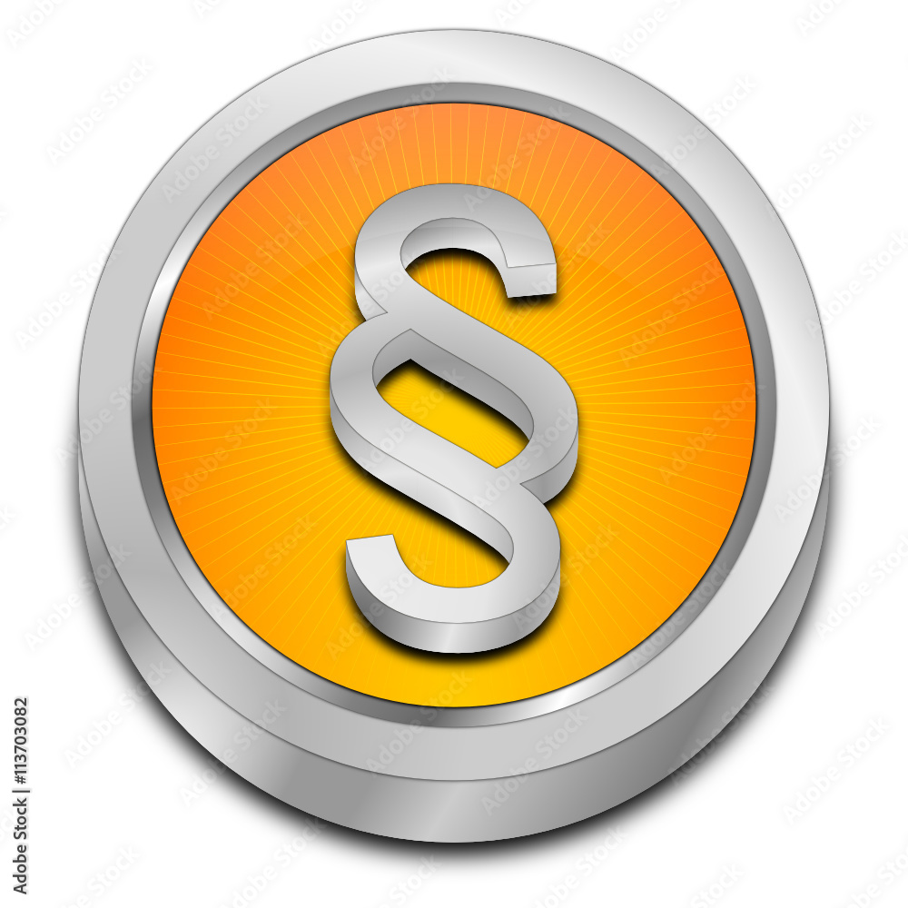 Law paragraph button - 3D illustration Law paragraph button - 3D illustration