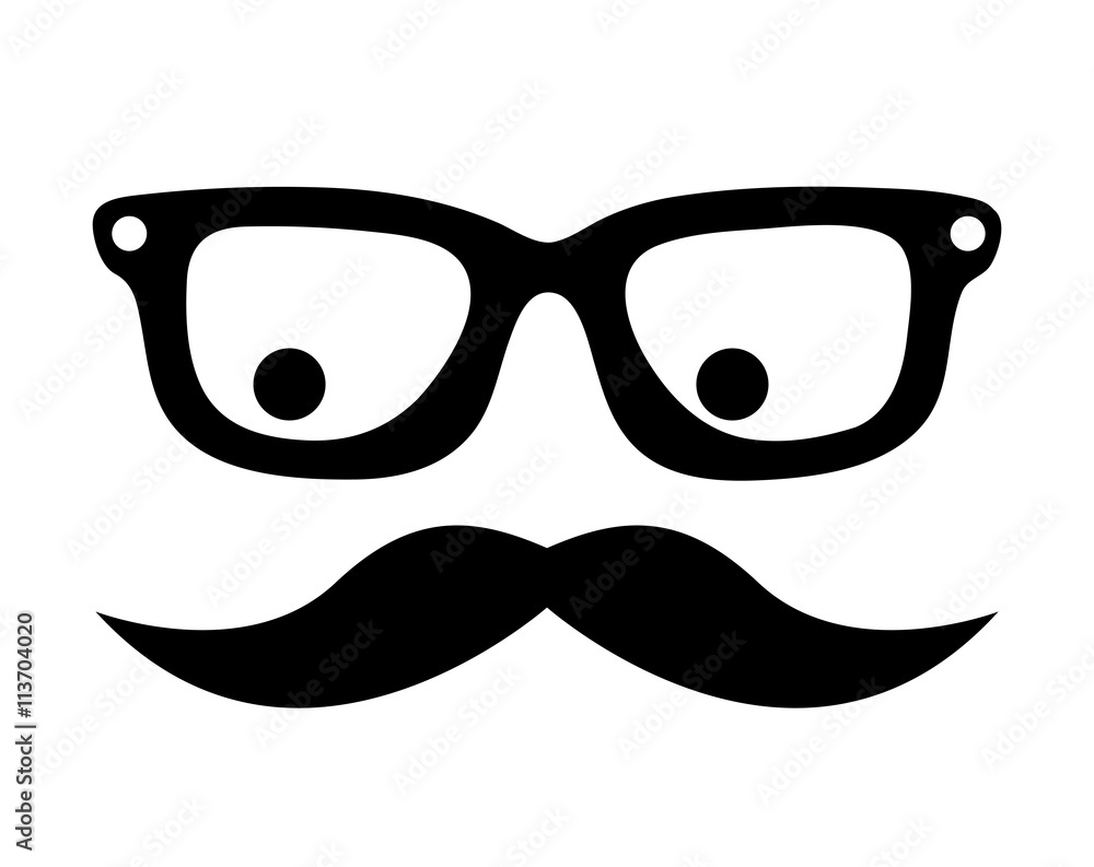 mustache and glasses hipster style isolated icon design mustache and glasses hipster style isolated icon design