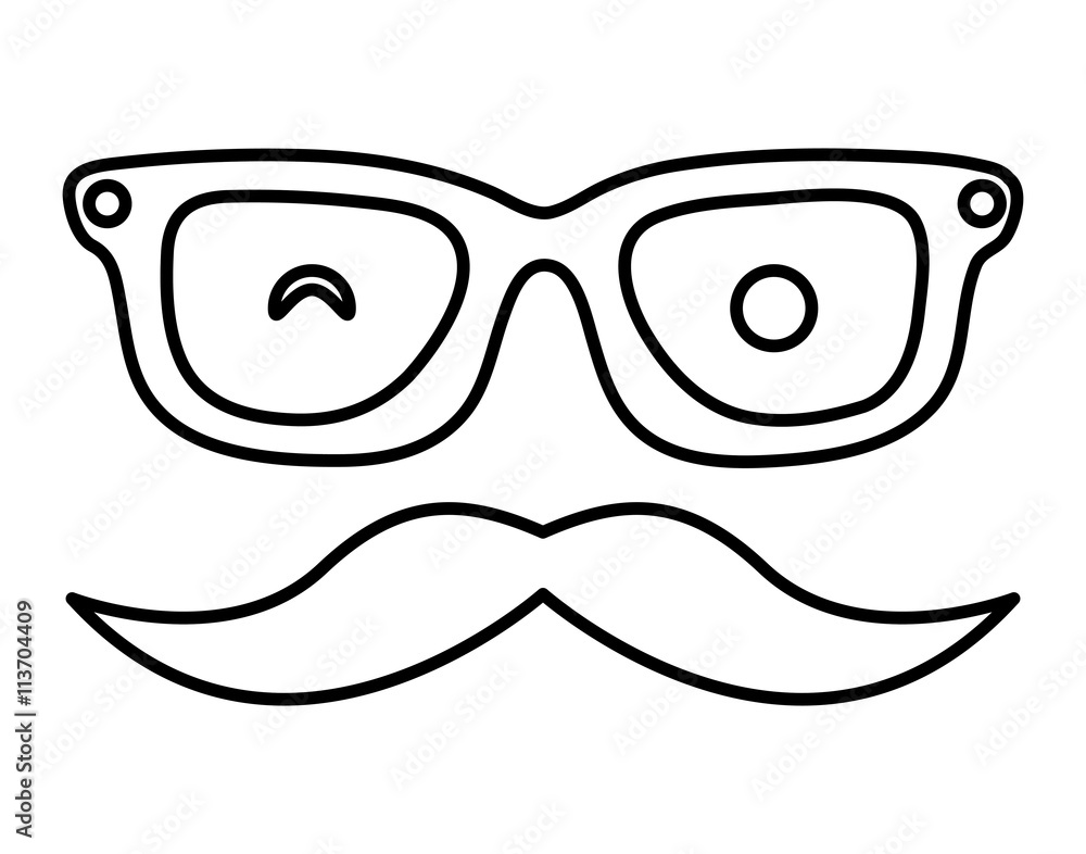 mustache and glasses hipster style isolated icon design mustache and glasses hipster style isolated icon design
